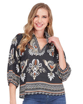 Collar Top - Ember Crest Border