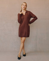 Collared Pullover Sweater Dress