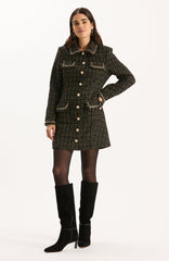 Beth Gold Button Boucle Dress