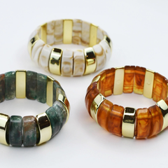 Chunky Resin & Marble Bracelet - Turquoise