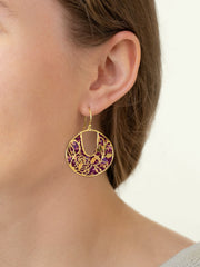 Climbing Rose Earrings - Vintage Burgandy