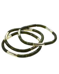 Dainty Glam Stretch Bracelet Set - Olive