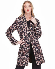 Button Down Coat - Leopard