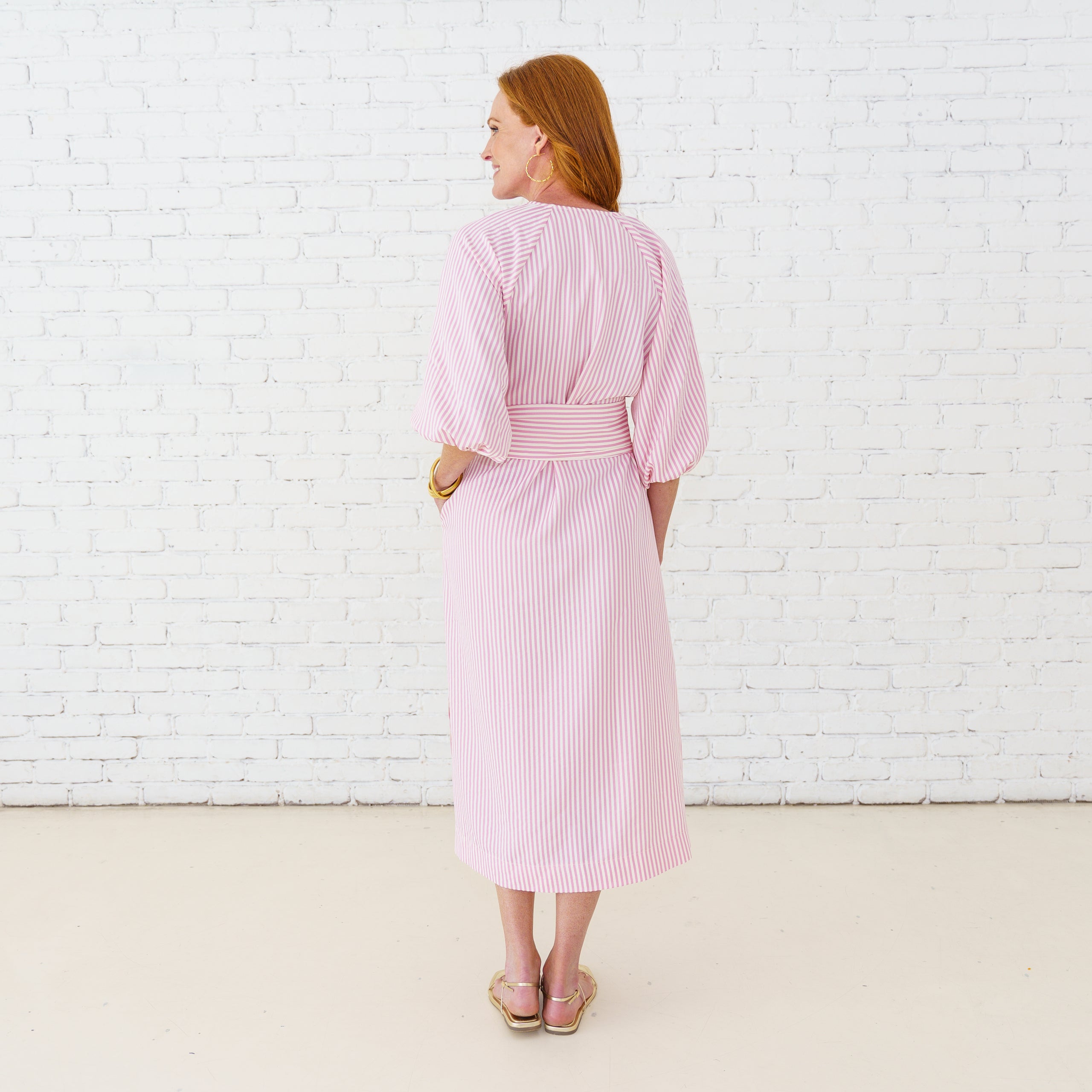 Coco Dress Seersucker Pink