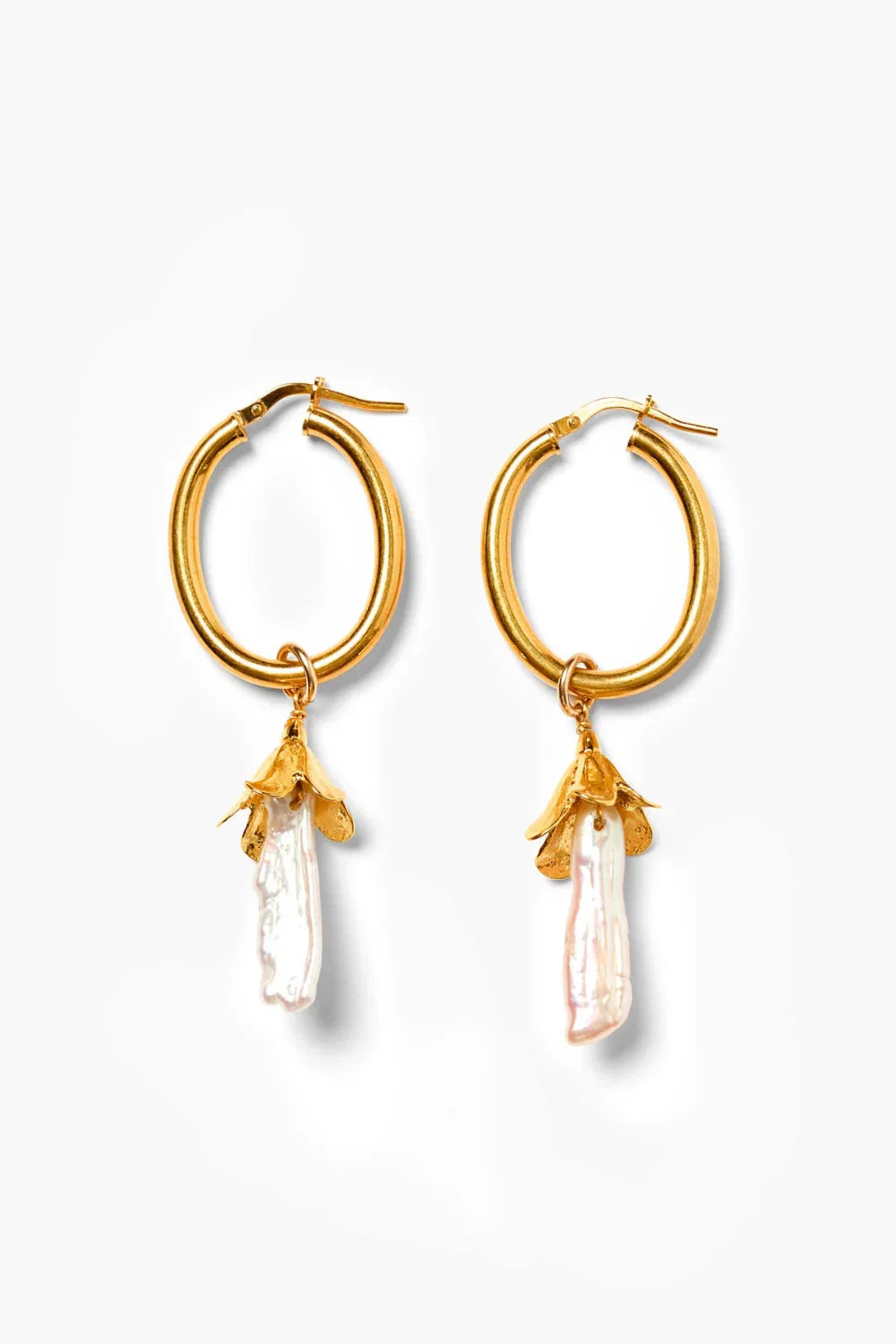 Bellflower Hoop Earrings Gold