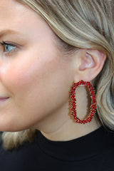 Crystal Garland Drop Ear Garnet