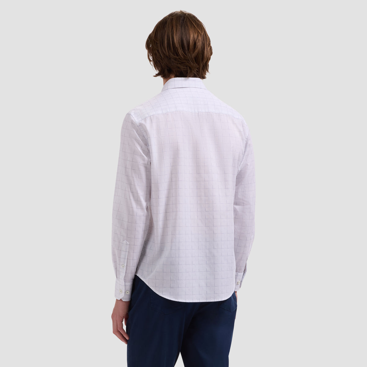 Axel Windowpane Shirt - White