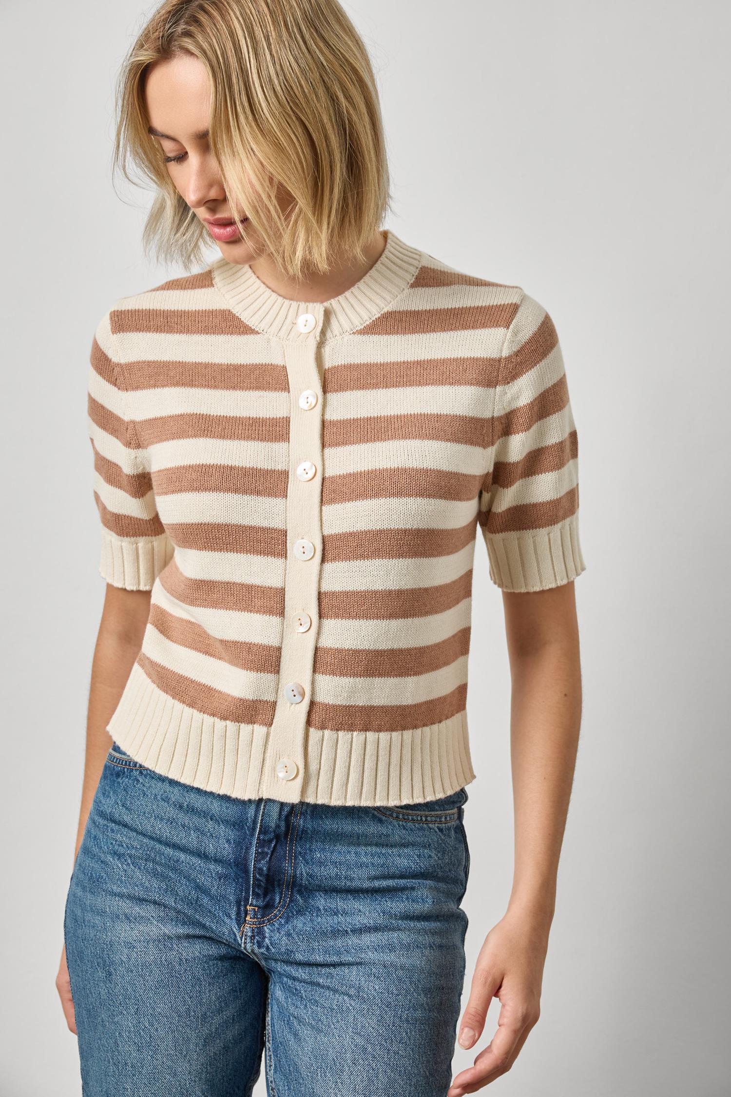 Elbow Sleeve Button Cardigan