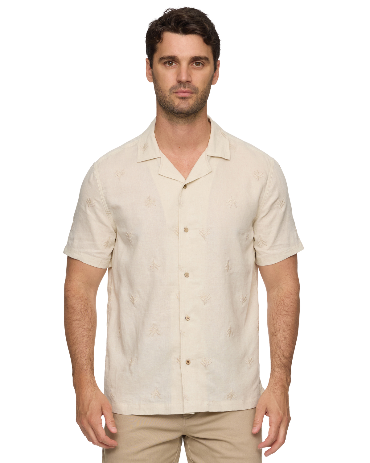 Chandler SS Embroidered Camp Collar Shirt