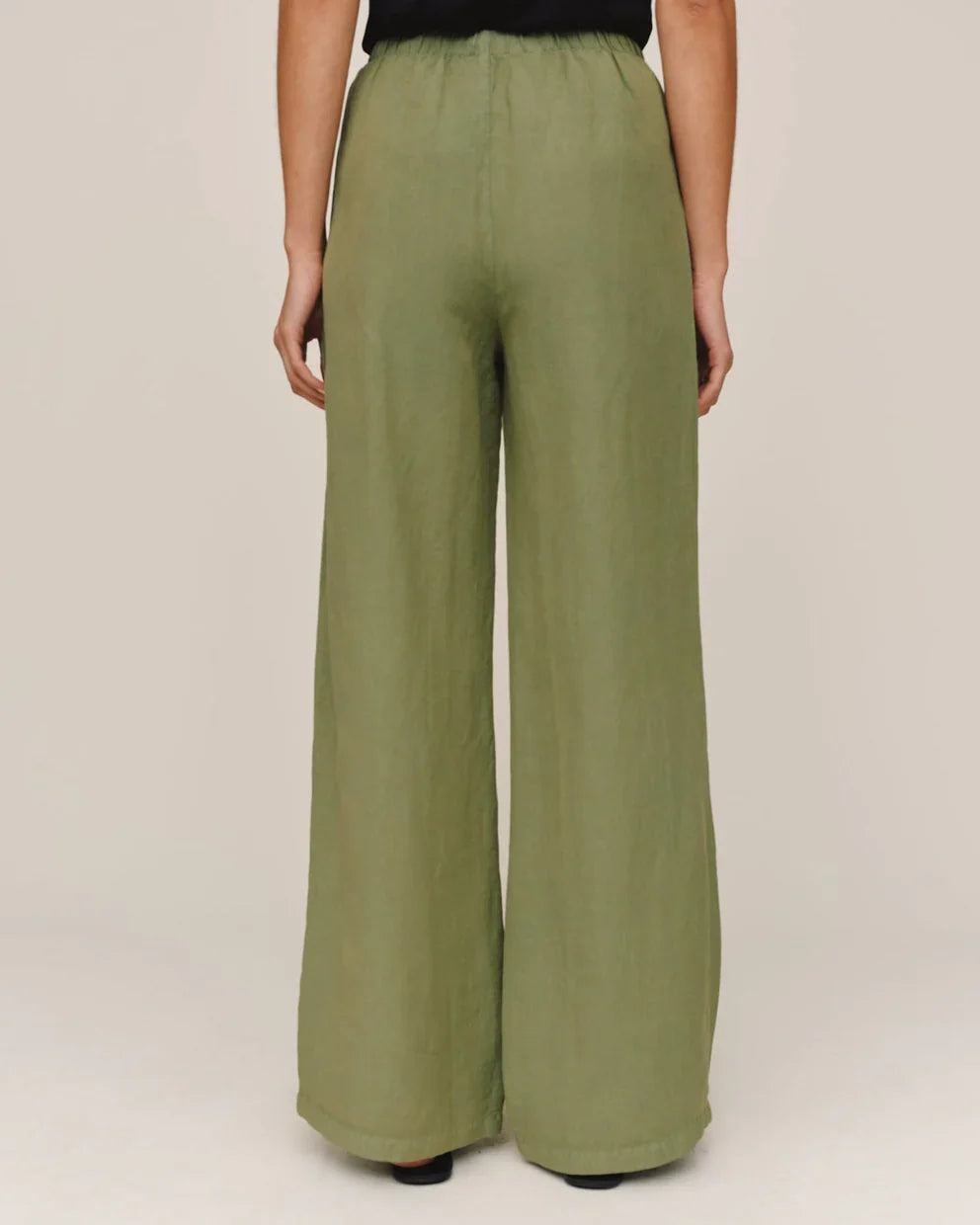 Beaded Drawstring Beach Pant - Olive Leaf
