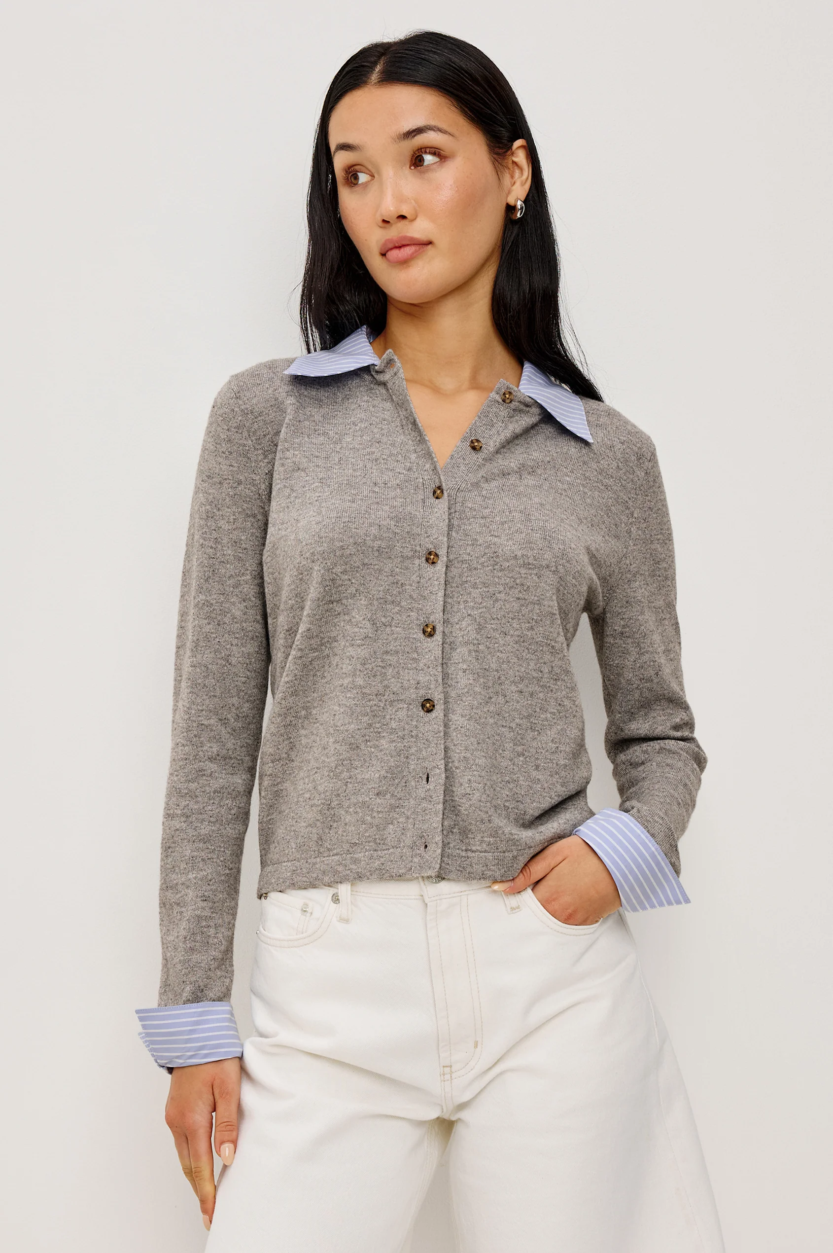 ERYN -HEATHER GREY POPLIN MIX