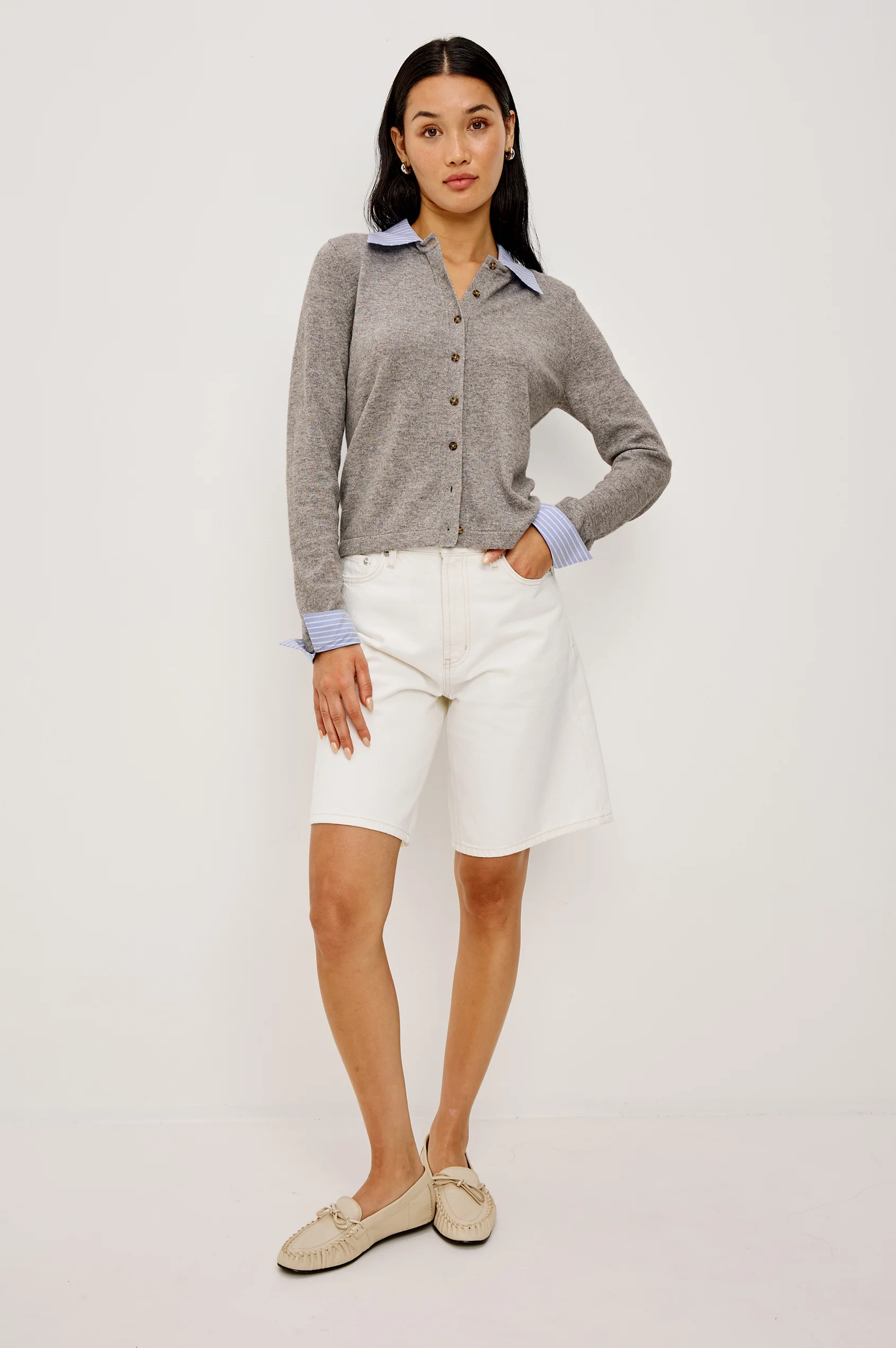 ERYN -HEATHER GREY POPLIN MIX