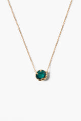 18K Prong Set Crystal Pendant Necklace